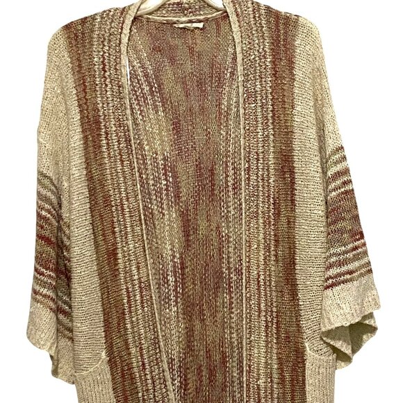 Easel Open Front Cardigan Pool Cover Up S/M Neutrals Beachy Coastal Cali Style - Picture 2 of 5